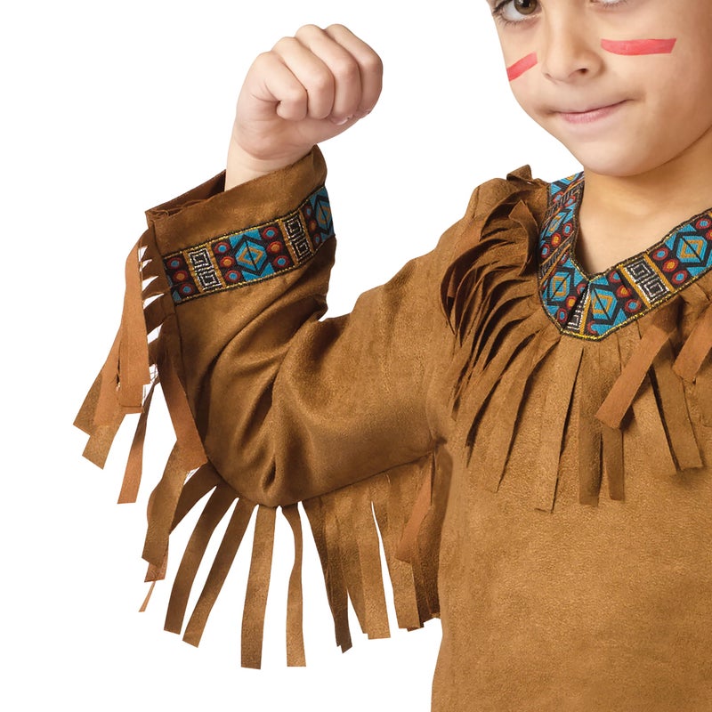 Fun World Native American Boy Costume, Small 4-6, Multicolor - Image 3